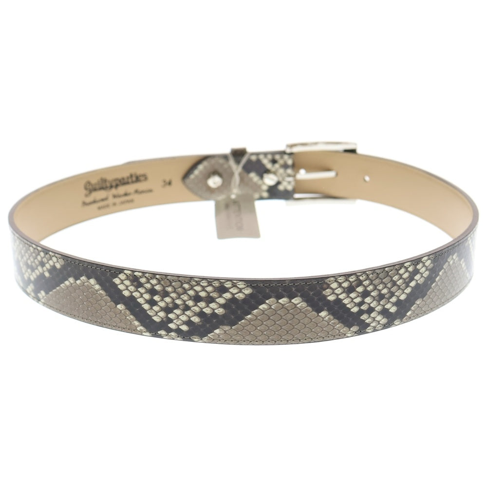 WACKO MARIA(ワコマリア) PYTHON LEATHER BELT パイソン レザー ベルト シルバー/ベージュ