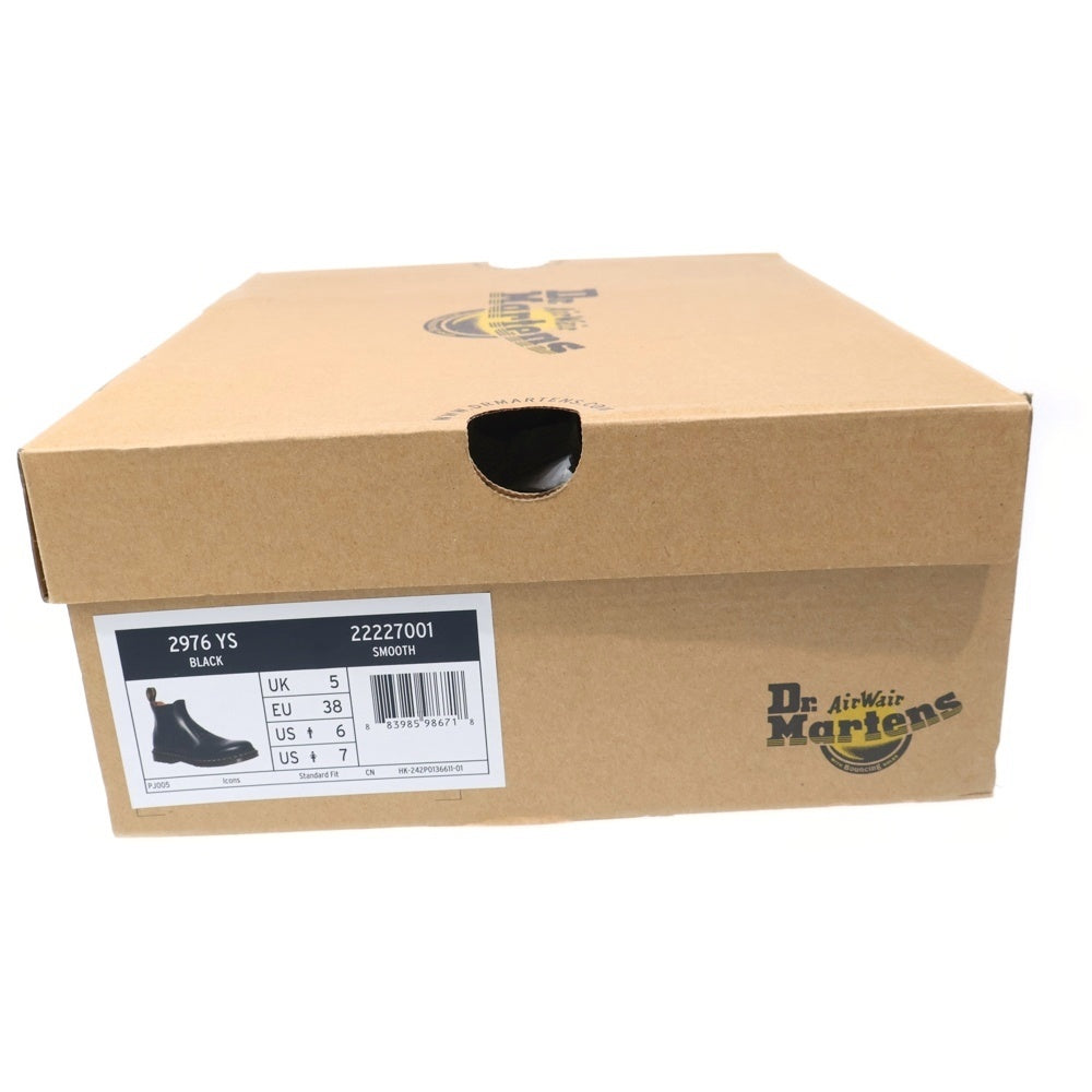 Dr.Martens(ドクターマーチン) 2976 イエローステッチ サイドゴア スムースレザー チェルシーブーツ レディース ブラック 2976YS