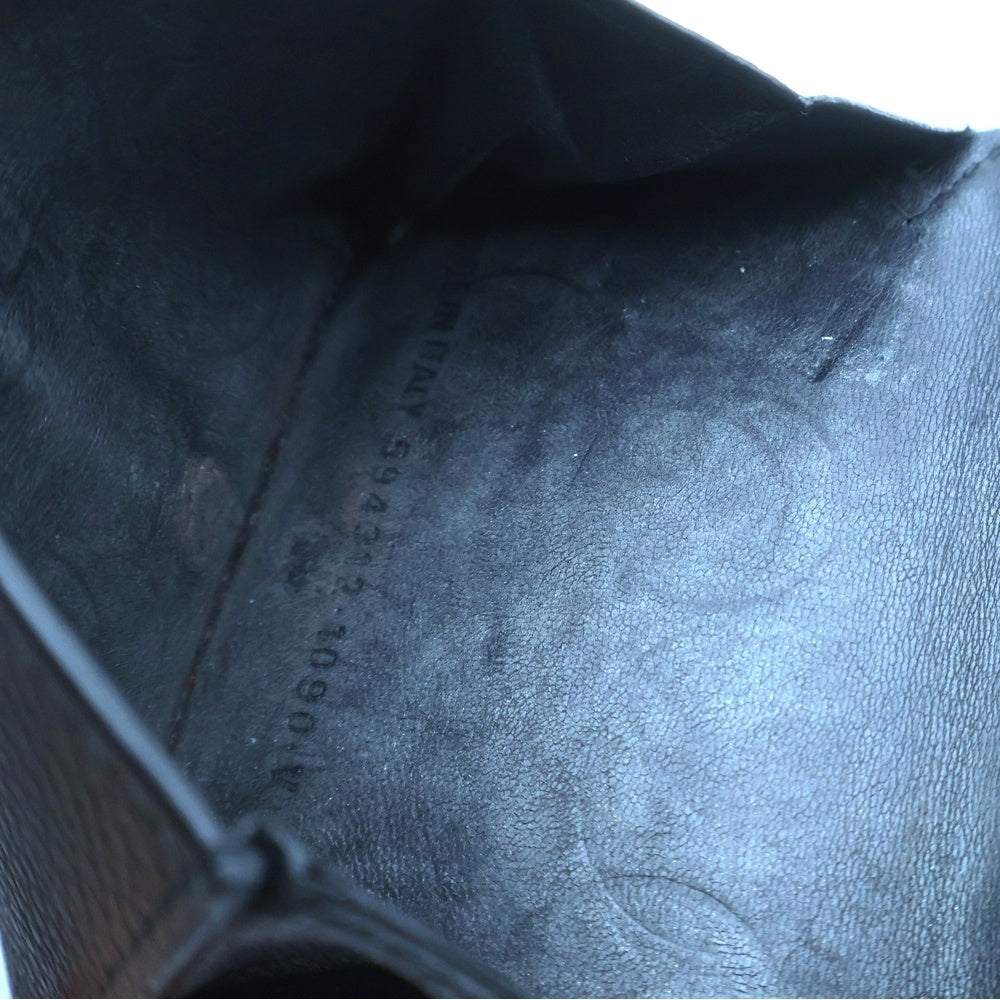 BALENCIAGA(バレンシアガ) ロゴプリント レザー ミニ三つ折り財布 ウォレット ブラック 594312 1090