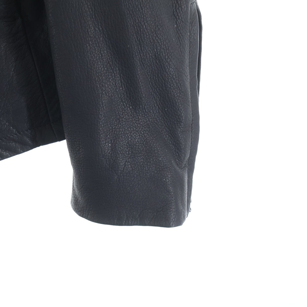 KAZUYUKI KUMAGAI ATTACHMENT(カズユキクマガイ アタッチメント) DEERSKIN LEATHER JACKET ディアスキン マルチポケット ダブルジップアップ レザージャケット ライダース ブラック KB42-078