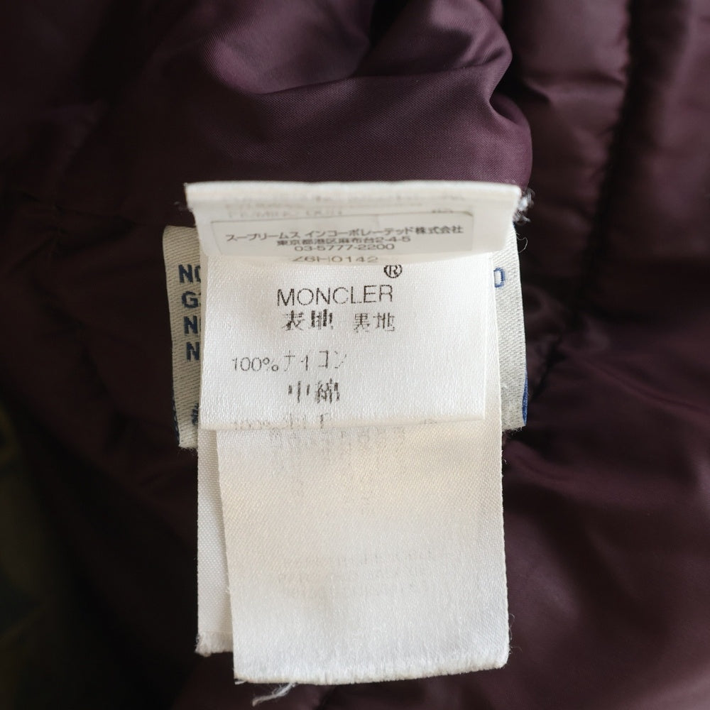 MONCLER(モンクレール) ロゴアームワッペン ダブルジップ ナイロン ダウンジャケット バーガンディ レディース 45394/50/68959