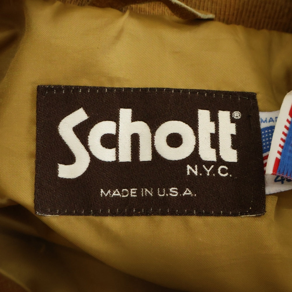 SCHOTT(ショット) 80S-90S VINTAGE ヴィンテージ スウェードレザー ブルゾンジャケット ブラウン 372