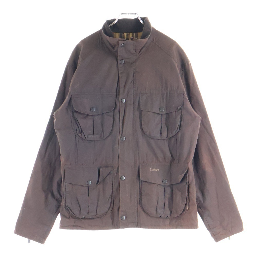 Barbour(バブアー) 90S-00S VINTAGE CORBRIDGE ヴィンテージ ロゴ刺繍 マルチポケット オイルドジャケット ダークブラウン