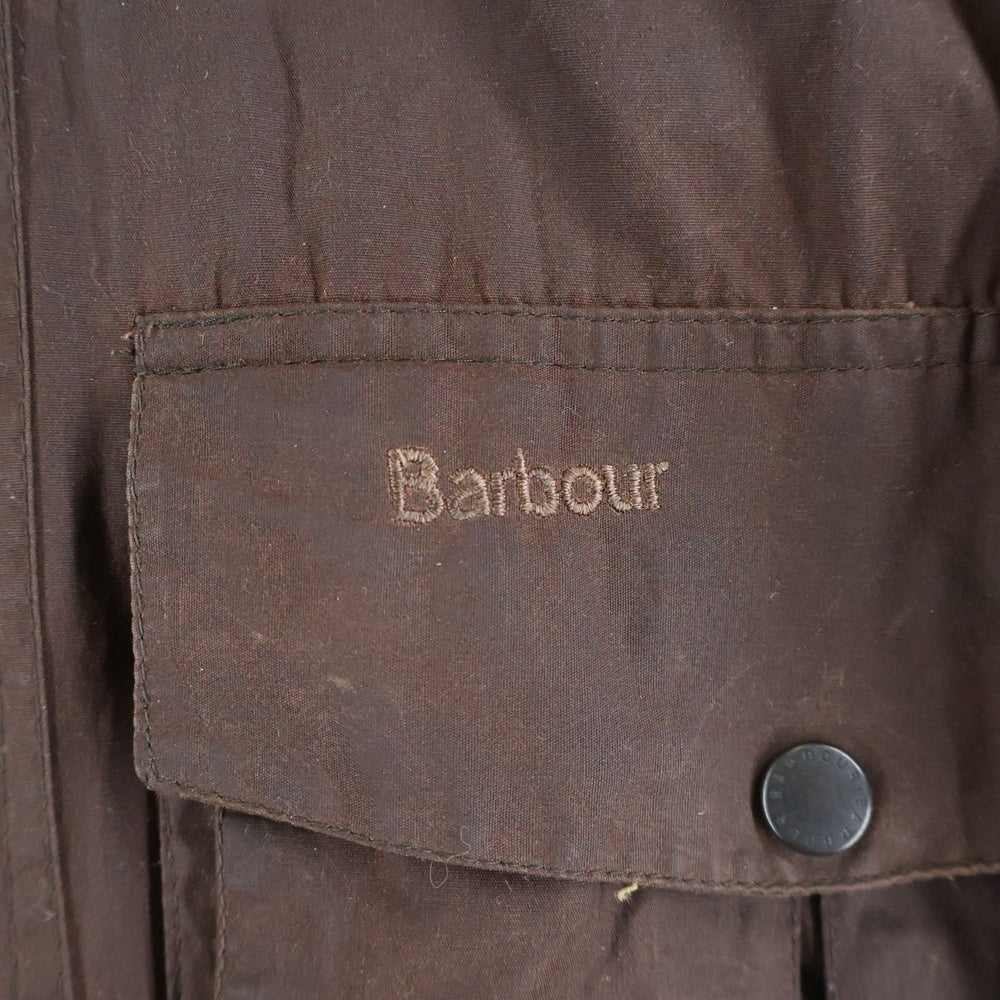 Barbour(バブアー) 90S-00S VINTAGE CORBRIDGE ヴィンテージ ロゴ刺繍 マルチポケット オイルドジャケット ダークブラウン
