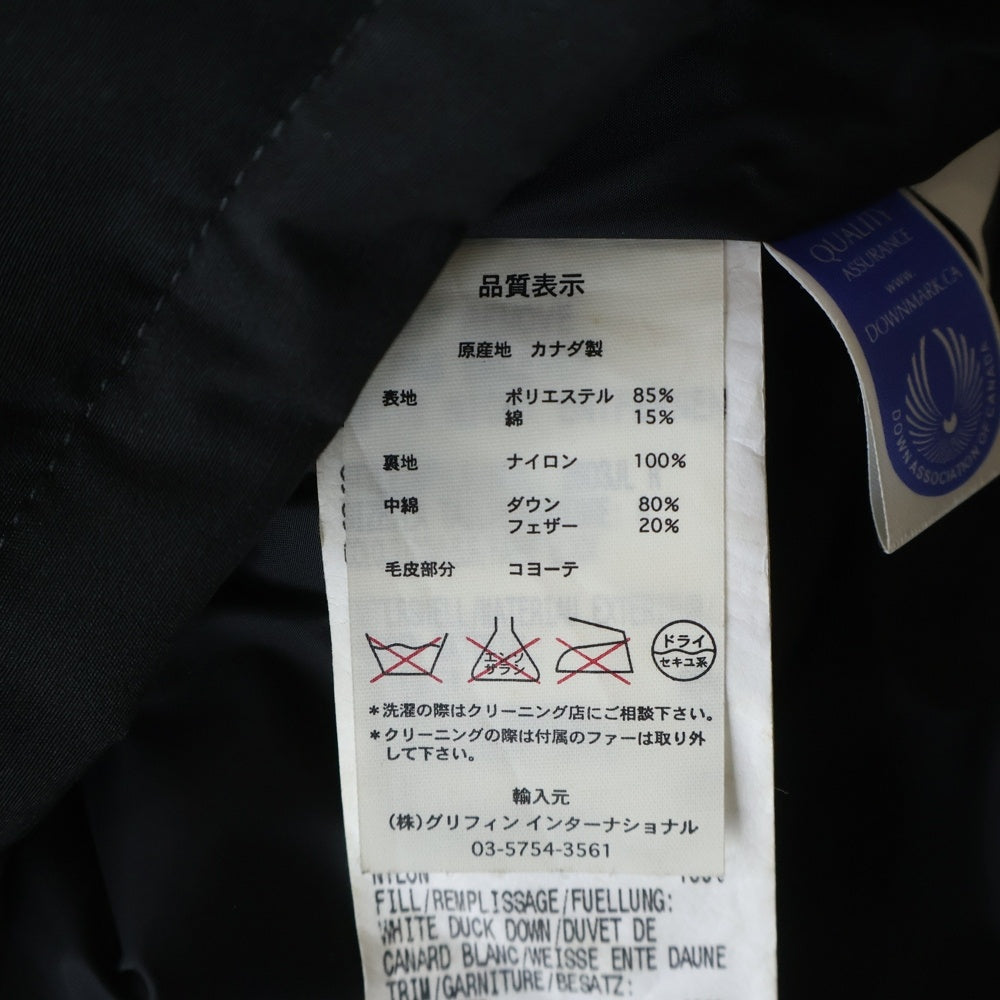 CANADA GOOSE(カナダグース) BRONTE PARKA ブロンテ パーカ ロゴワッペン フードファー ジップアップ フーデッド ダウン ジャケット ブラック レディース 2603JL