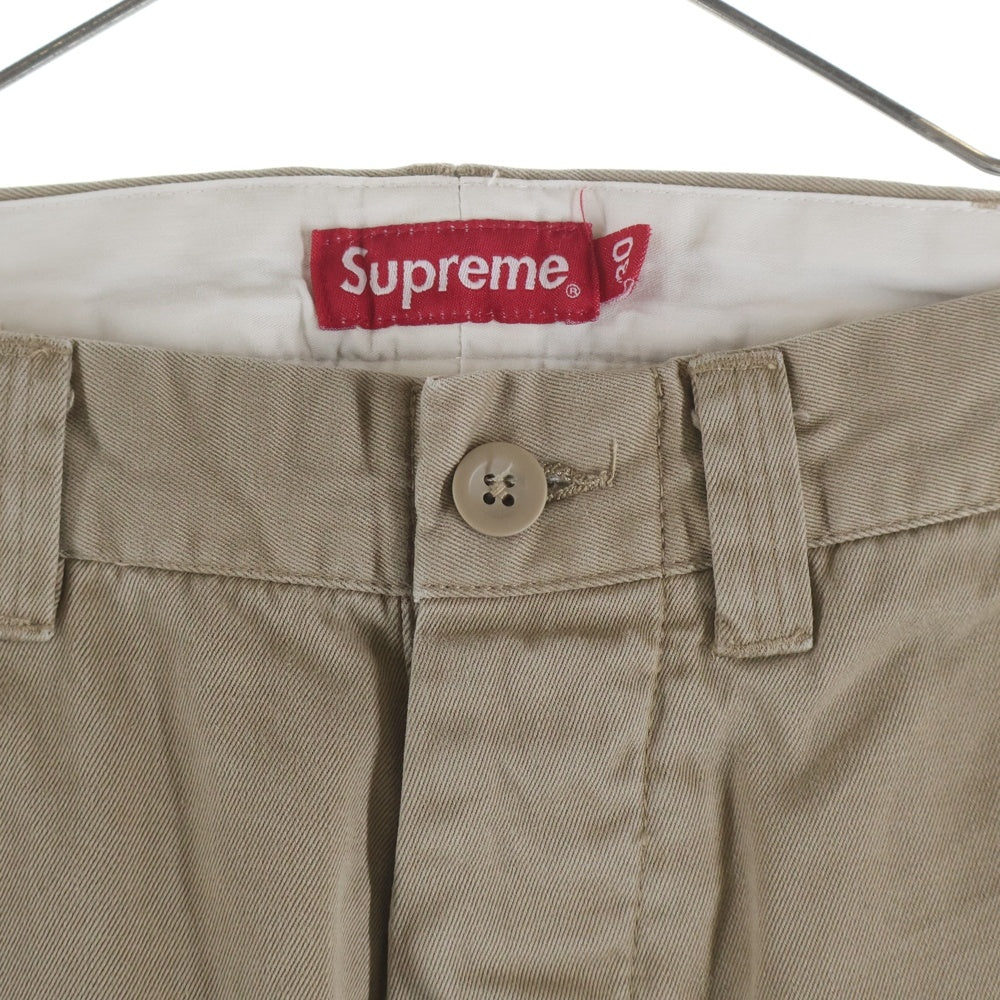 SUPREME(シュプリーム) 25SS Pin up chino pant ピン アップ ロゴエンブロイダリー ボタンフライ マルチポケット コットン チノパンツ ベージュ