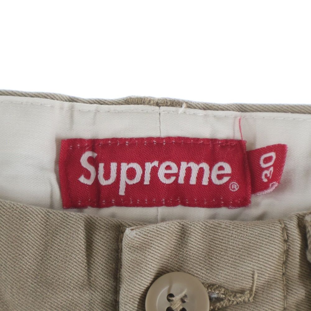 SUPREME(シュプリーム) 25SS Pin up chino pant ピン アップ ロゴエンブロイダリー ボタンフライ マルチポケット コットン チノパンツ ベージュ
