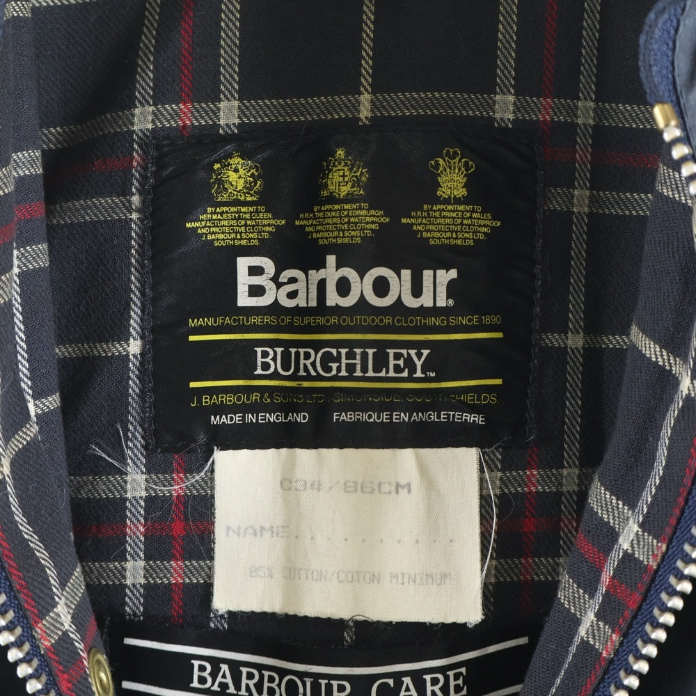 Barbour(バブアー) 80S VINTAGE BURGHLEY ヴィンテージ バーレー オイルドロングジャケット ロングコート ネイビー