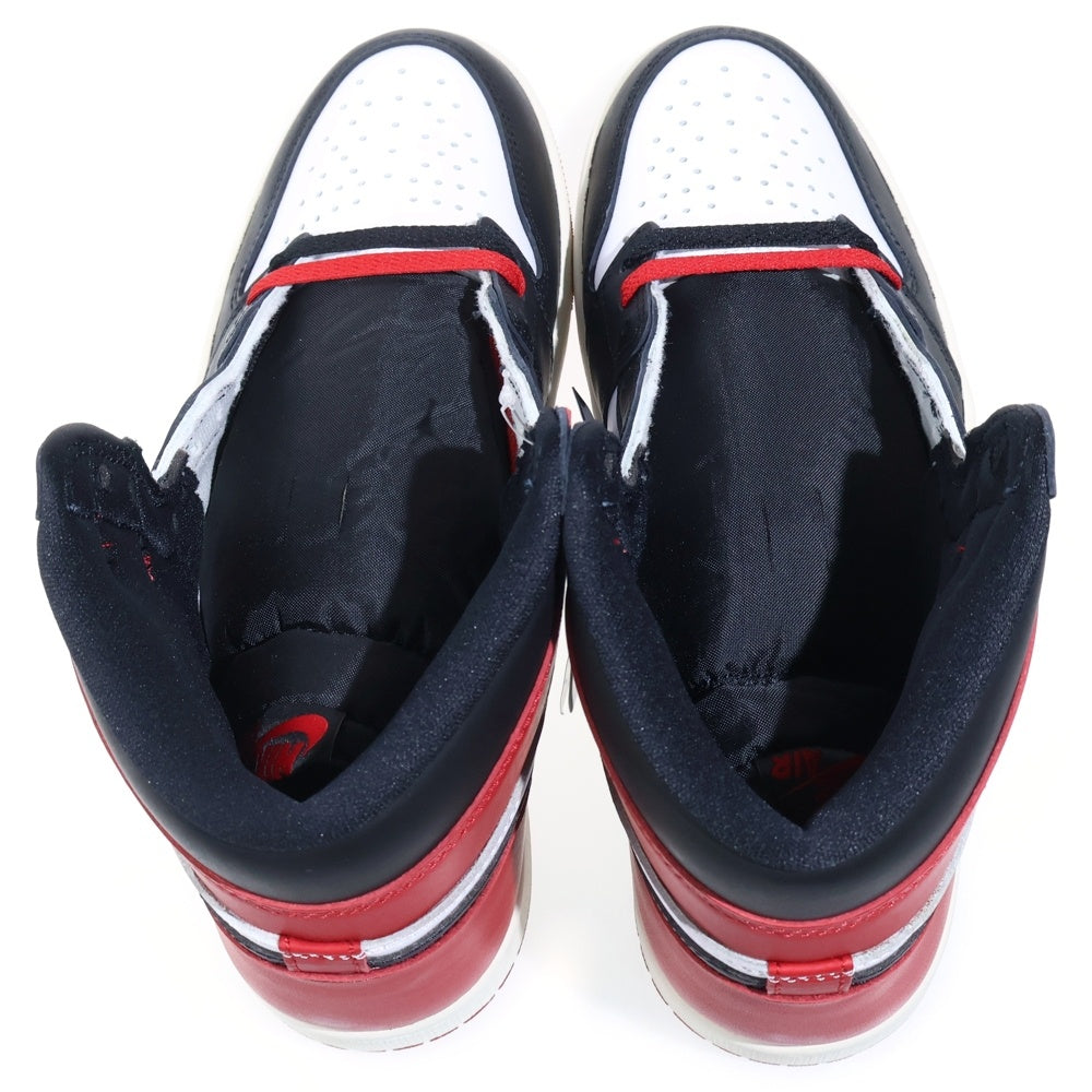 NIKE(ナイキ) AIR JORDAN 1 RETRO HIGH OG BLACK TOE REIMAGINED エアジョーダン1 レトロ OG ブラックトゥリイマジンド ハイカットスニーカー レッド US9.5/27.5cm DZ5485-106