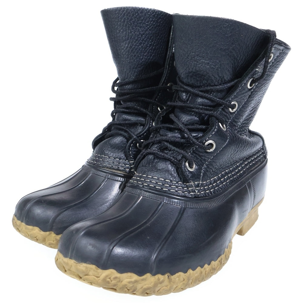 L.L.Bean(エルエルビーン) BEAN BOOTS ビーンブーツ USA製 5ホール ラバーレザー切替 レースアップブーツ レディース ブラック