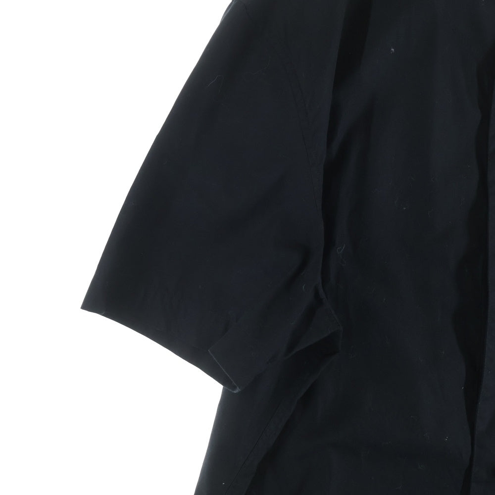 GIVENCHY(ジバンシィ) 15SS 17バックプリント ノーカラー ボタンアップ 胸ポケット コットン半袖シャツ ブラック 15S 6023 300