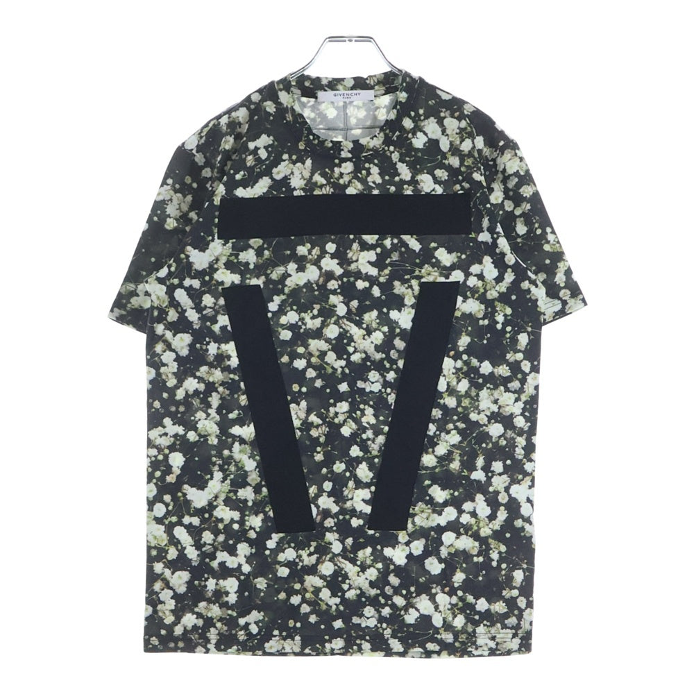 GIVENCHY(ジバンシィ) 15SS カスミ草 総柄プリントデザイン クルーネック半袖Tシャツ カットソー ホワイト/ブラック 15S 7310 651