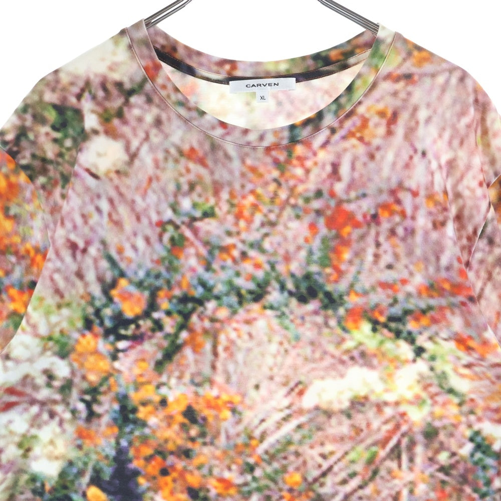 CARVEN(カルヴェン) 総柄フラワープリントデザイン クルーネック半袖Tシャツ カットソー マルチカラー 7130TS30