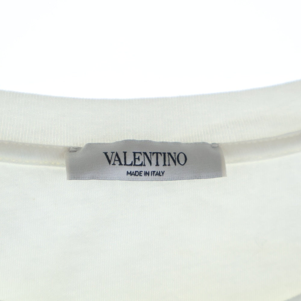 VALENTINO(ヴァレンティノ) VLTN フロントロゴプリント デザイン クルーネック半袖Tシャツ カットソー ホワイト QV0MG10V3LE