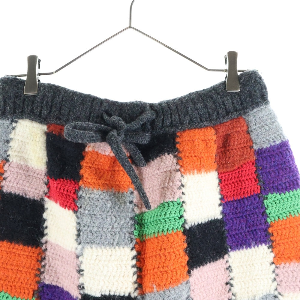 MARNI(マルニ) 21AW クロシェ編み パッチワーク ニットパンツ マルチカラー