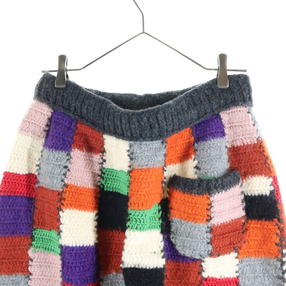MARNI(マルニ) 21AW クロシェ編み パッチワーク ニットパンツ マルチカラー