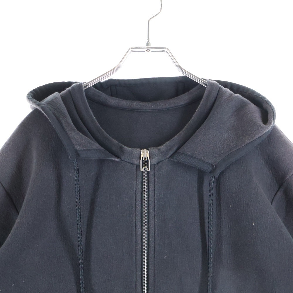 BALENCIAGA(バレンシアガ) ドローストリングフーデット ジップアップ プルオーバーパーカースウェット ブラック 372110TMK02