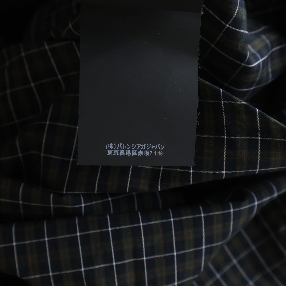 BALENCIAGA(バレンシアガ) 18AW HOTLINE NUMBERING SHIRT ホットライン ナンバリング ボタンダウンシャツカラー ボタンアップ コットン長袖シャツ ブラック 542175 TCM02