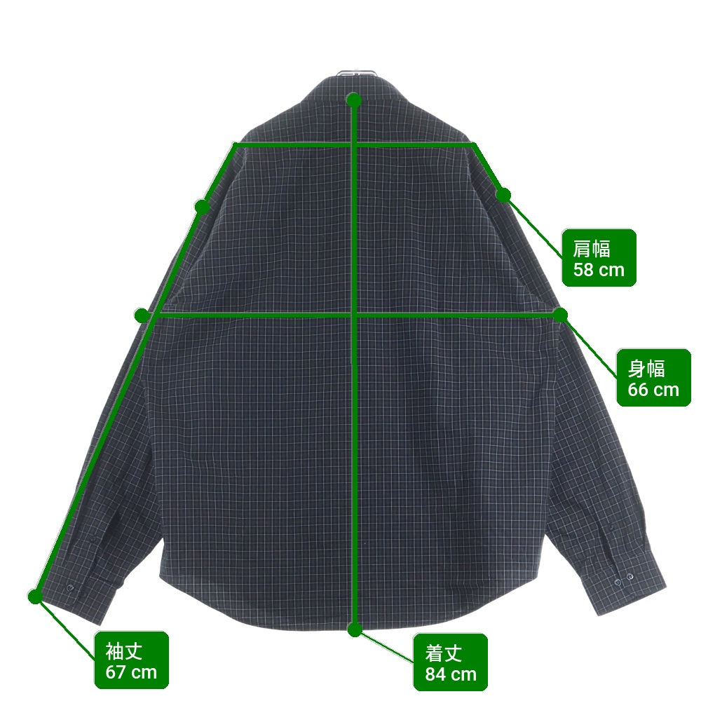 BALENCIAGA(バレンシアガ) 18AW HOTLINE NUMBERING SHIRT ホットライン ナンバリング ボタンダウンシャツカラー ボタンアップ コットン長袖シャツ ブラック 542175 TCM02