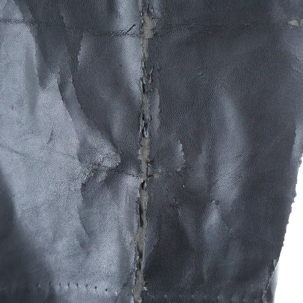 VALENTINO(ヴァレンティノ) センタープレス レザー切り替えデザイン スラックスパンツ ブラック LV0RB58725S