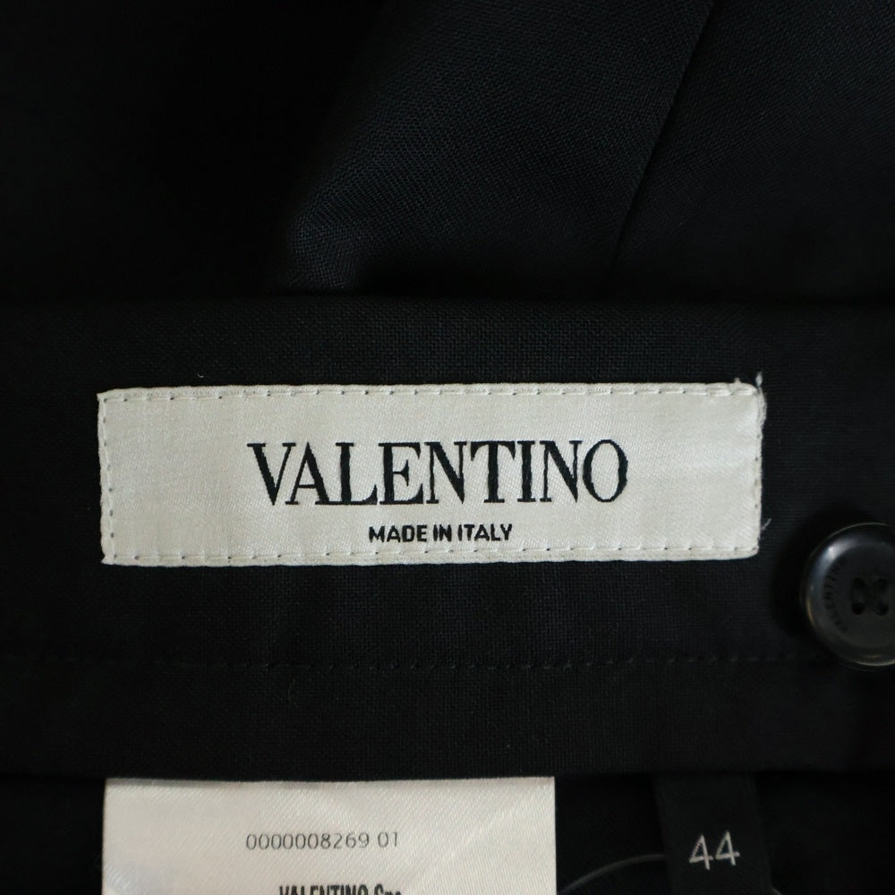 VALENTINO(ヴァレンティノ) センタープレス レザー切り替えデザイン スラックスパンツ ブラック LV0RB58725S