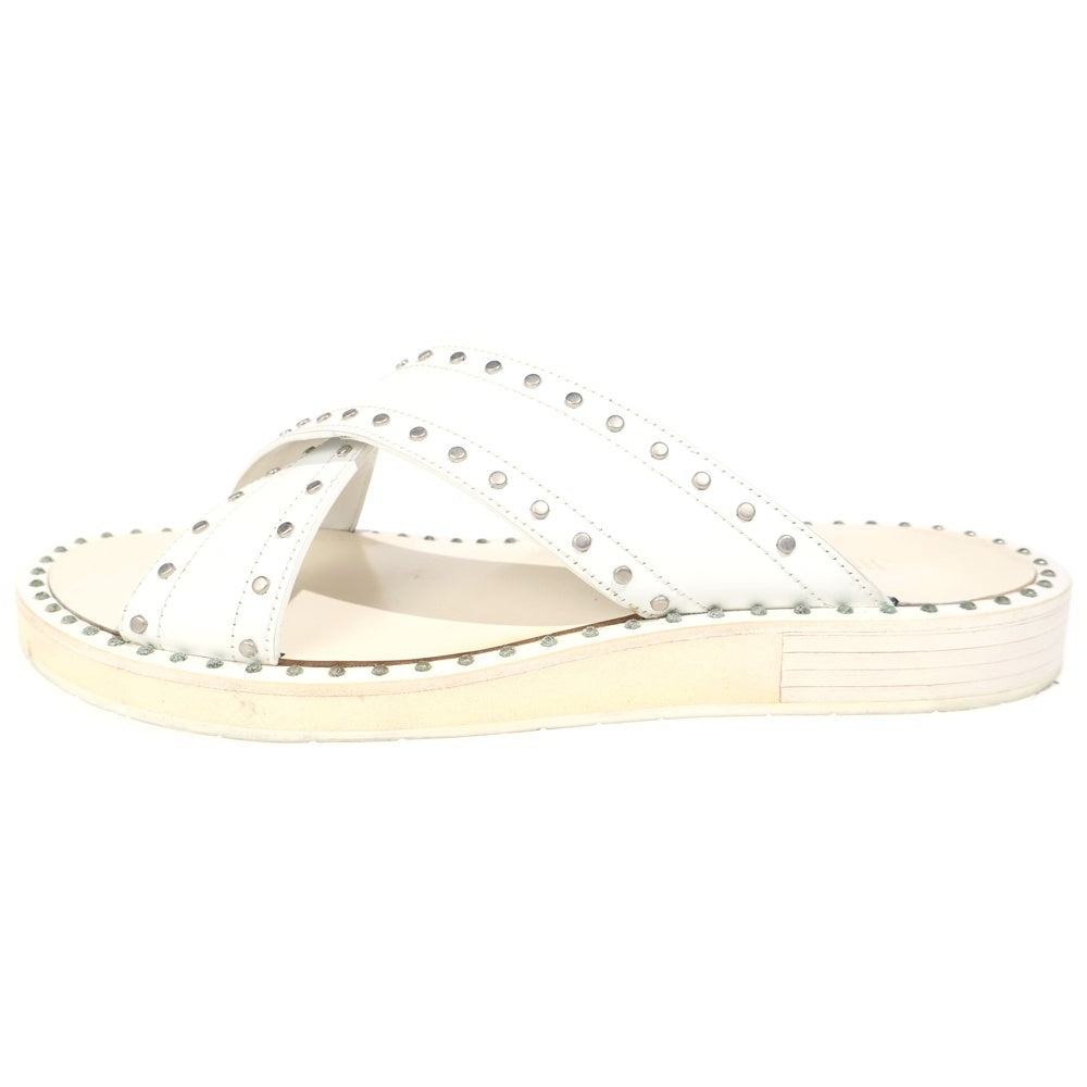 JIMMY CHOO(ジミーチュウ) スタッズ クロスベルトサンダル シューズ ホワイト レディース