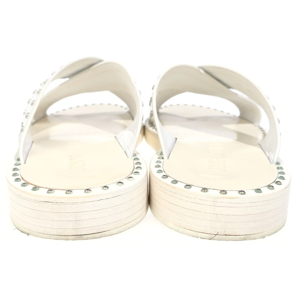 JIMMY CHOO(ジミーチュウ) スタッズ クロスベルトサンダル シューズ ホワイト レディース