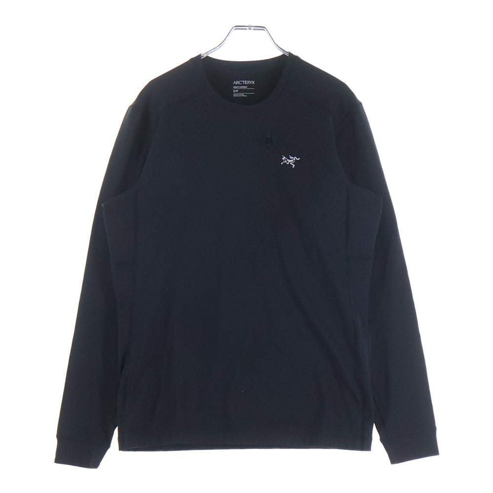 ARC'TERYX(アークテリクス) 25AW RHO LT CREW NECK ロー LT クルーネック 胸ポケット 長袖Tシャツ カットソー ブラック X000009417
