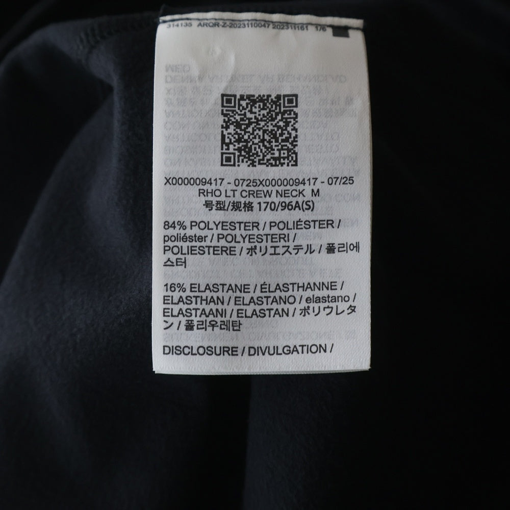 ARC'TERYX(アークテリクス) 25AW RHO LT CREW NECK ロー LT クルーネック 胸ポケット 長袖Tシャツ カットソー ブラック X000009417