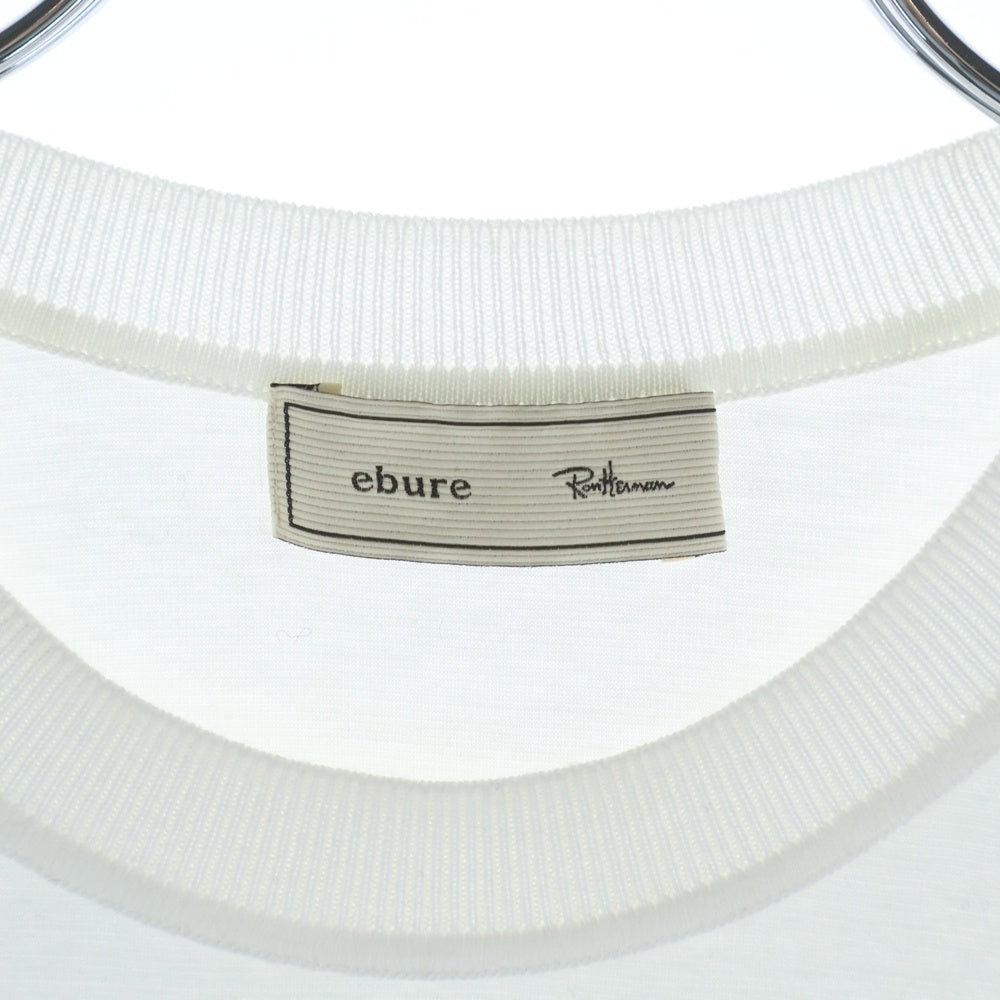 RON HERMAN(ロンハーマン) ×EBURE エブール ショート丈 クルーネック半袖Tシャツ カットソー レディース ホワイト 4110900761