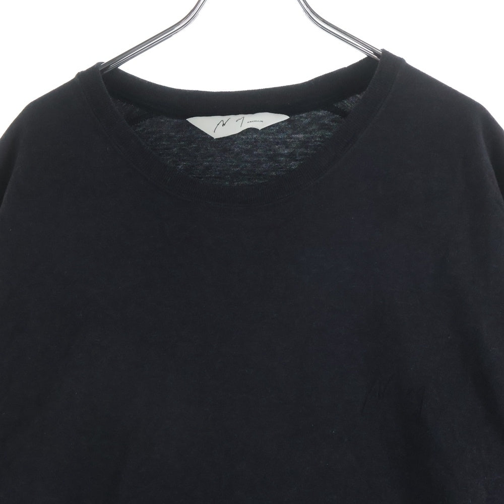 ANCELLM(アンセルム) UNEVENNESS T-SHIRT アンイーブンネス 半袖Tシャツ カットソー ブラック ANC-CT103