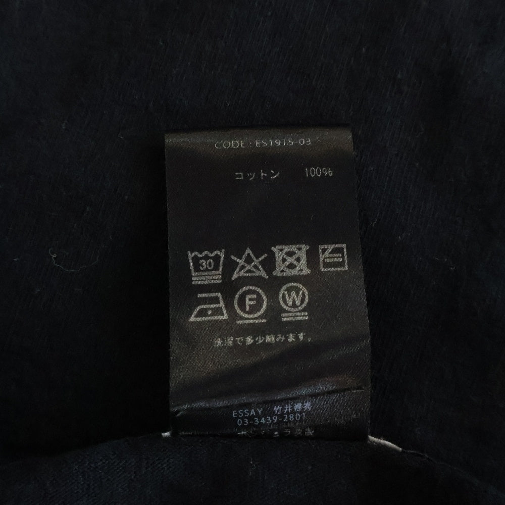 ESSAY(エッセイ) 24AW CUT UP LONG LAYER T-SHIRT カットアップ ロングレイヤー長袖Tシャツ カットソー ブラック ES19TS-03