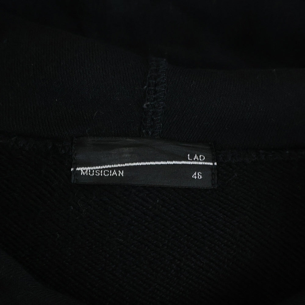 LAD MUSICIAN(ラッドミュージシャン) 20AW Big Pullover Parka エンブロイダリー ビッグプルオーバーパーカー フーディー スウェット ブラック 2220-605