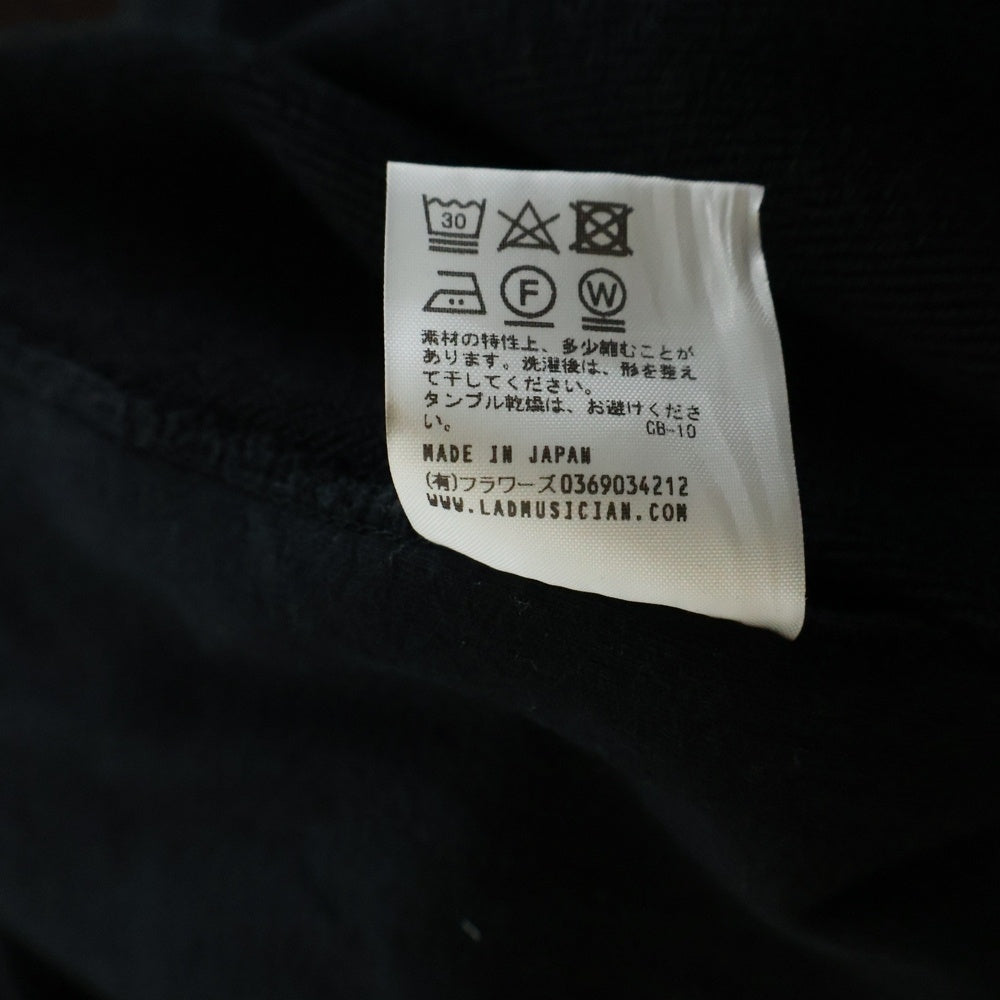 LAD MUSICIAN(ラッドミュージシャン) 20AW Big Pullover Parka エンブロイダリー ビッグプルオーバーパーカー フーディー スウェット ブラック 2220-605