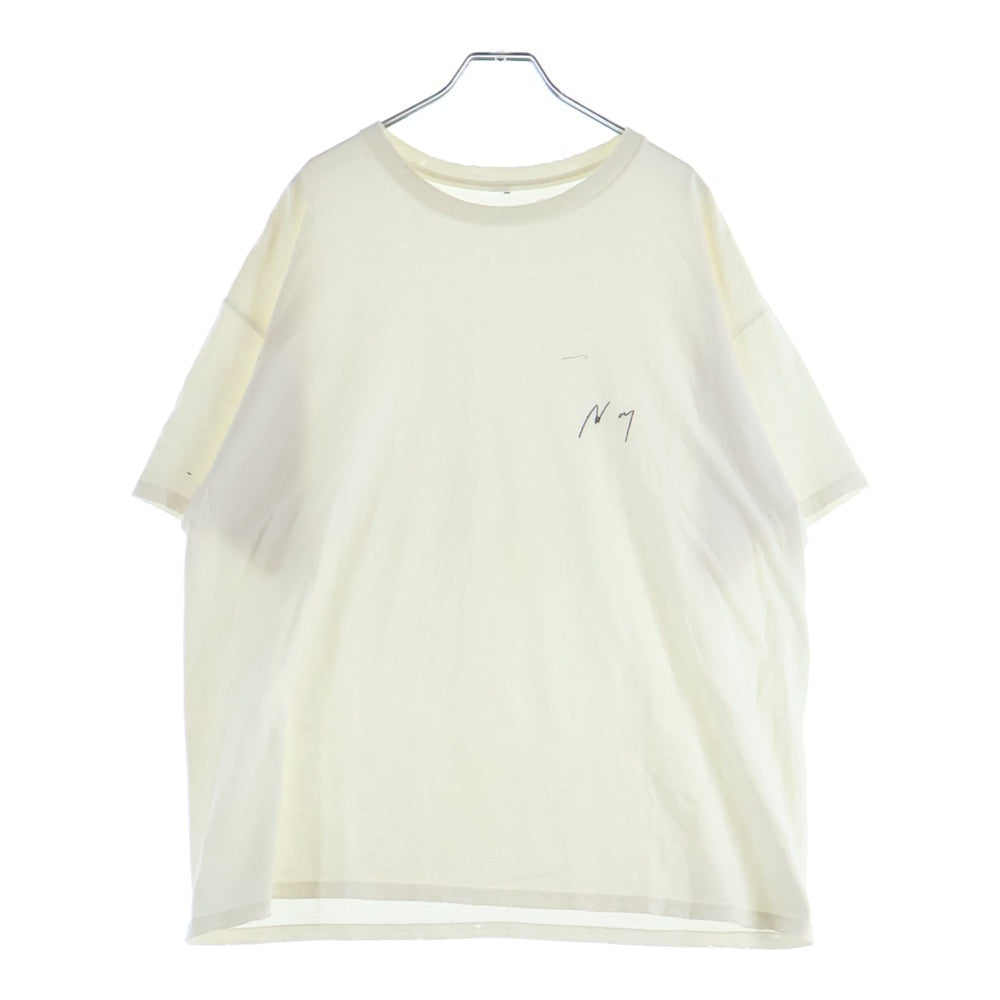 ANCELLM(アンセルム) EMBROIDERY DYED T-SHIRT フロンロゴエンブロイダリー ダイ 半袖Tシャツ カットソー ホワイト