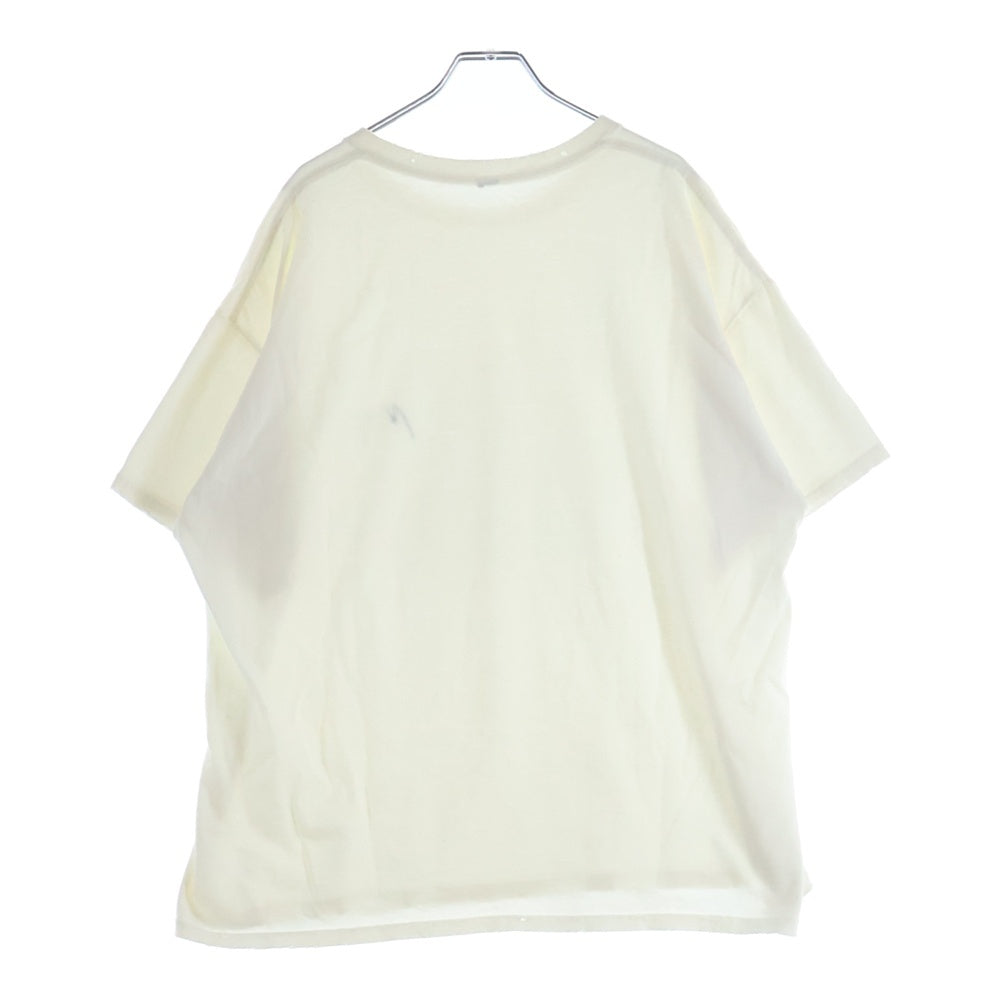ANCELLM(アンセルム) EMBROIDERY DYED T-SHIRT フロンロゴエンブロイダリー ダイ 半袖Tシャツ カットソー ホワイト