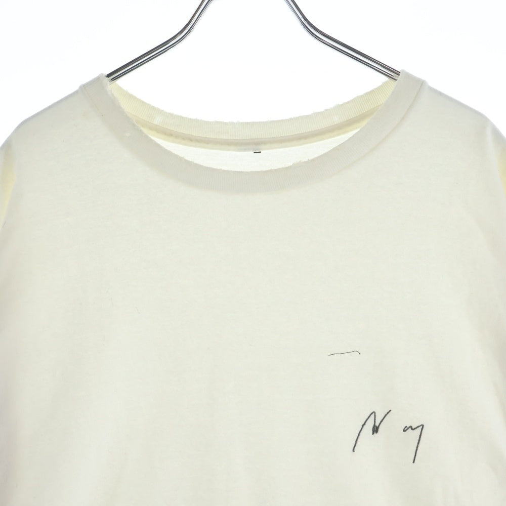 ANCELLM(アンセルム) EMBROIDERY DYED T-SHIRT フロンロゴエンブロイダリー ダイ 半袖Tシャツ カットソー ホワイト