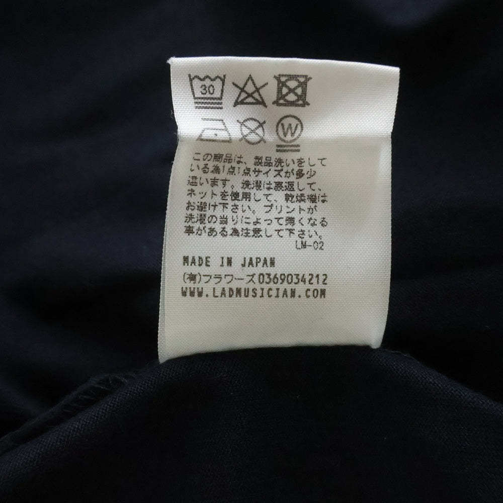 LAD MUSICIAN(ラッドミュージシャン) BIG T-SHIRT フロントプリント クルーネック 半袖Tシャツ カットソー ブラック
