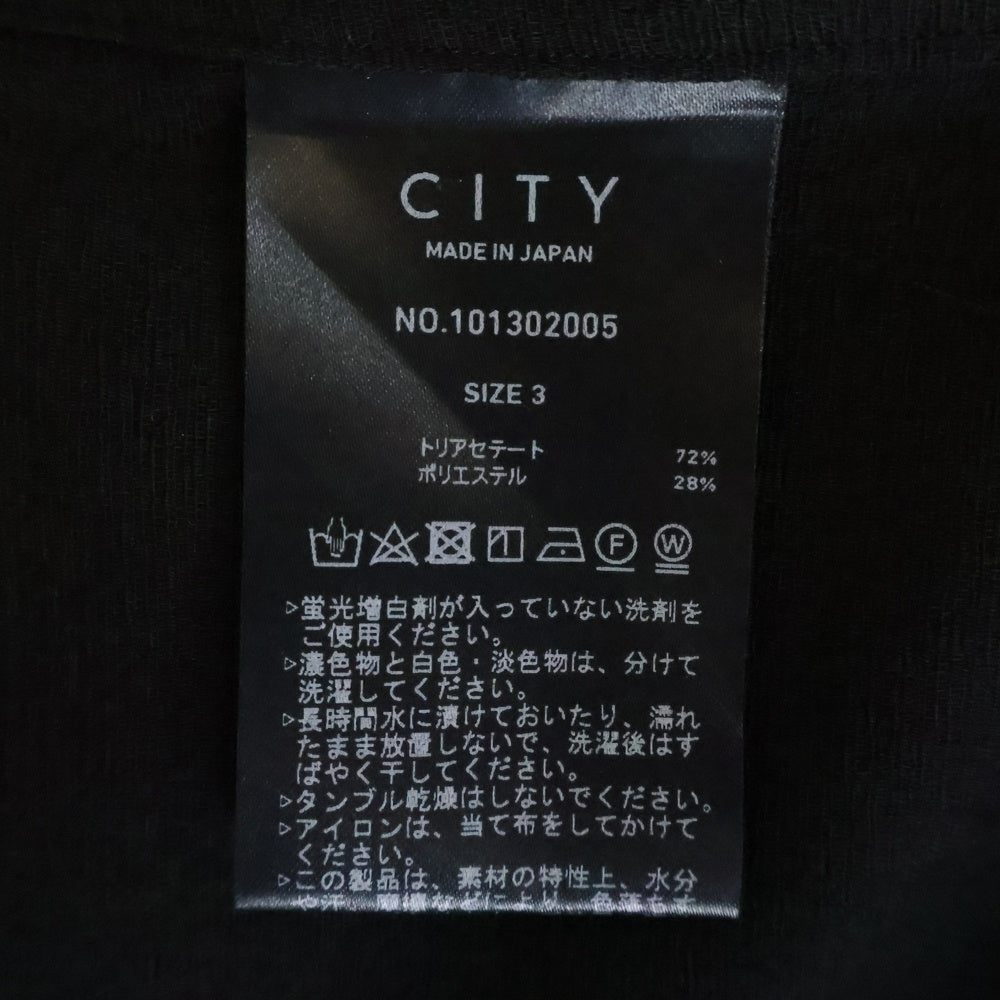 NO BRAND(ノーブランド) CITY シティ JQD OPEN COLLAR SHIRT オープンカラー 半袖シャツ ブラック 101302005