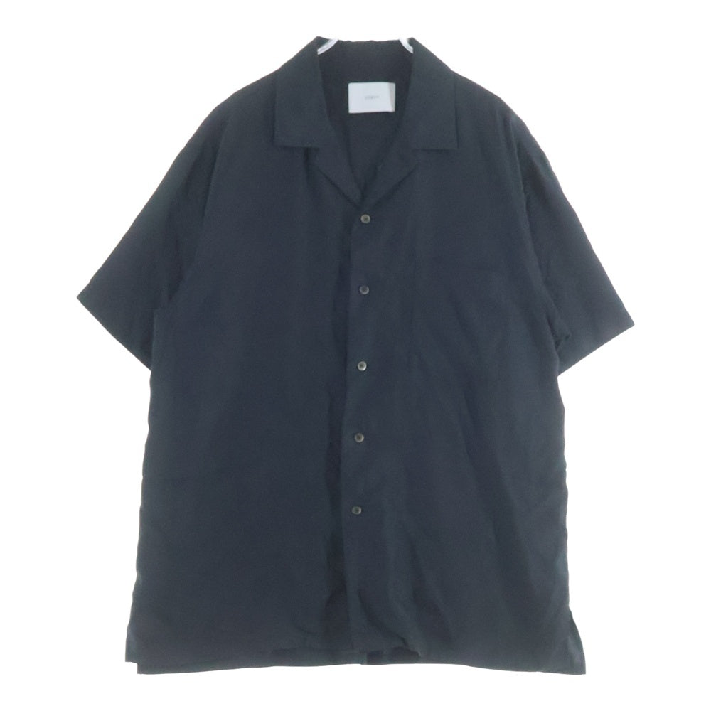 Stein(シュタイン) 24SS OVERSIZED CUPRO OPEN COLLAR SS SHIRT オーバーサイズ キュプラ オープンカラー 半袖シャツ ブラック ST.834
