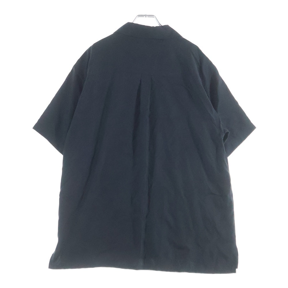 Stein(シュタイン) 24SS OVERSIZED CUPRO OPEN COLLAR SS SHIRT オーバーサイズ キュプラ オープンカラー 半袖シャツ ブラック ST.834
