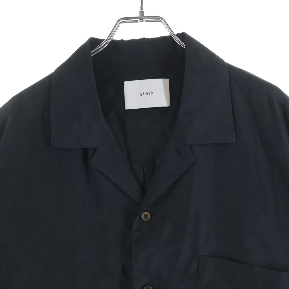 Stein(シュタイン) 24SS OVERSIZED CUPRO OPEN COLLAR SS SHIRT オーバーサイズ キュプラ オープンカラー 半袖シャツ ブラック ST.834
