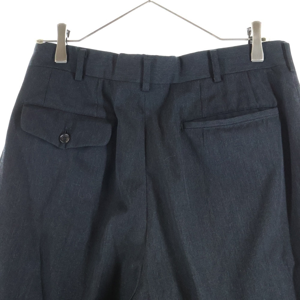 COMME des GARCONS HOMME(コムデギャルソンオム) 90s TAPERED PANTS 田中オム期 金タグ ワイド ストレート ジップアップ ウール テーパード パンツ ブラック HP-07004L