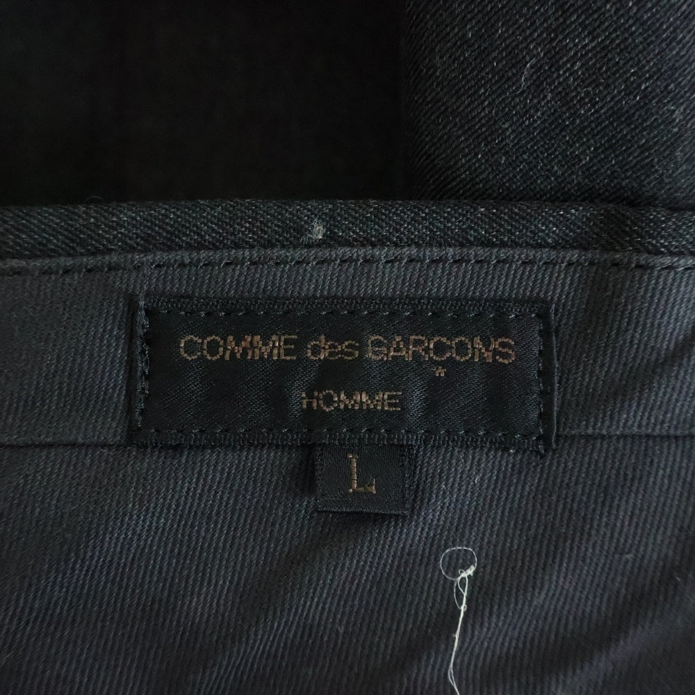 COMME des GARCONS HOMME(コムデギャルソンオム) 90s TAPERED PANTS 田中オム期 金タグ ワイド ストレート ジップアップ ウール テーパード パンツ ブラック HP-07004L
