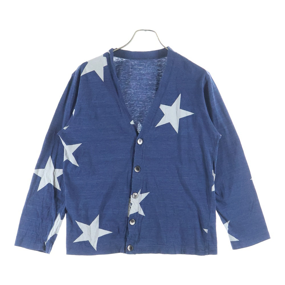 SOPHNET.(ソフネット) 星柄 ボタン コットン ニット カーディガン- インディゴ SOPH-150047