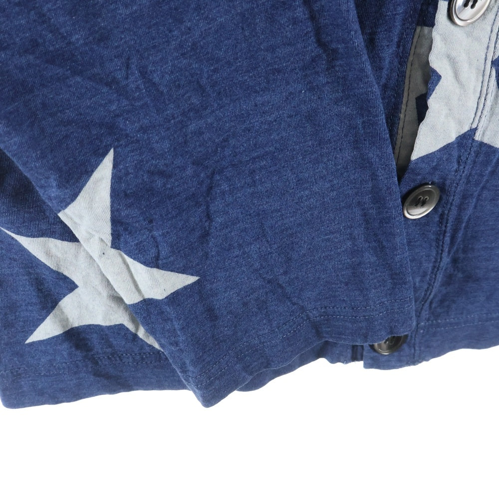 SOPHNET.(ソフネット) 星柄 ボタン コットン ニット カーディガン- インディゴ SOPH-150047