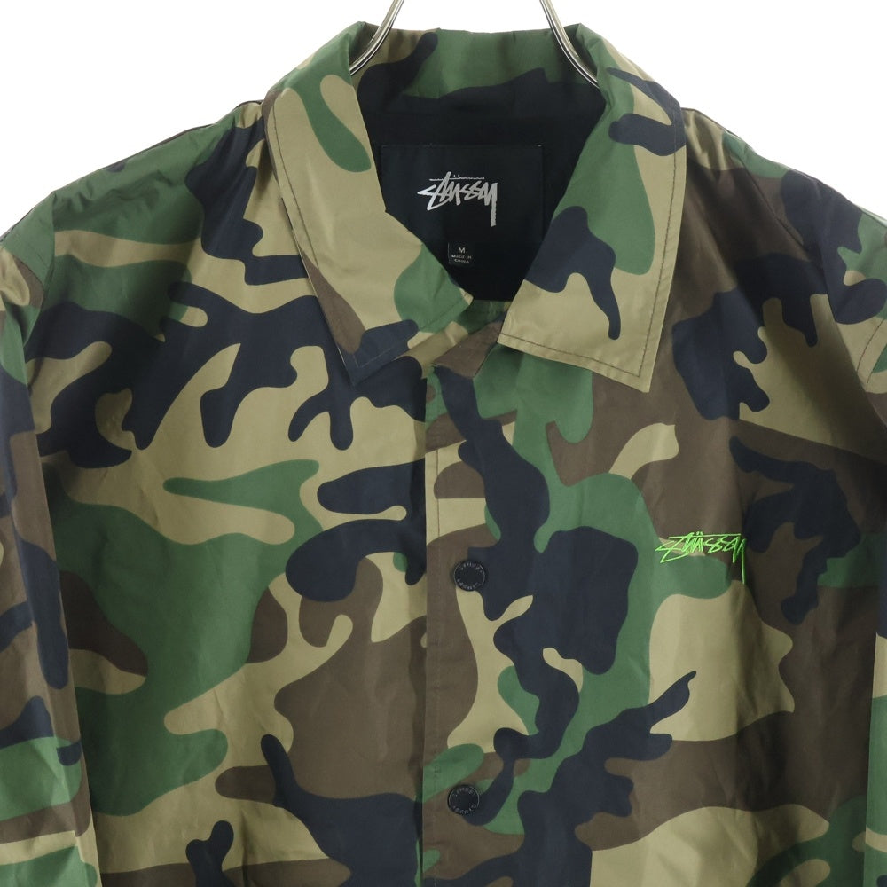 STUSSY(ステューシー) CAMO CRUIZE カモクルーズ バックログプリント 迷彩 コーチ ジャケット カーキ
