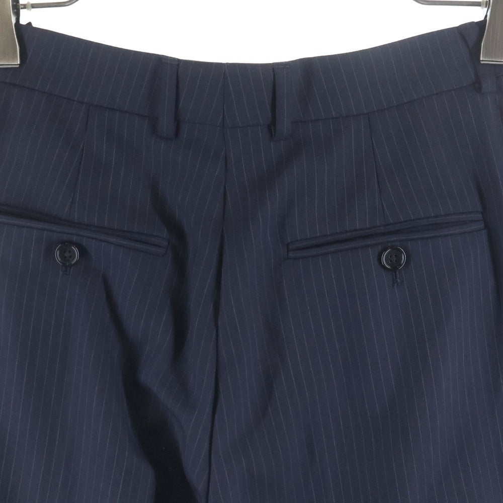 CELINE(セリーヌ) マルチポケット ジップアップ ストライプ柄 スラックスパンツ ネイビー 2P718503R