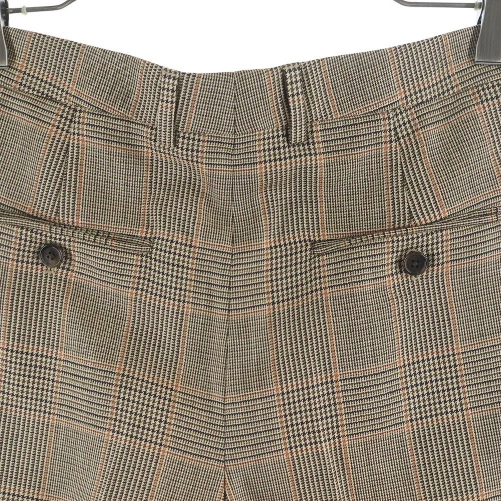 CELINE(セリーヌ) マルチポケット 2タック ジップアップ チェック柄 スラックスパンツ ブラウン 2P580012J