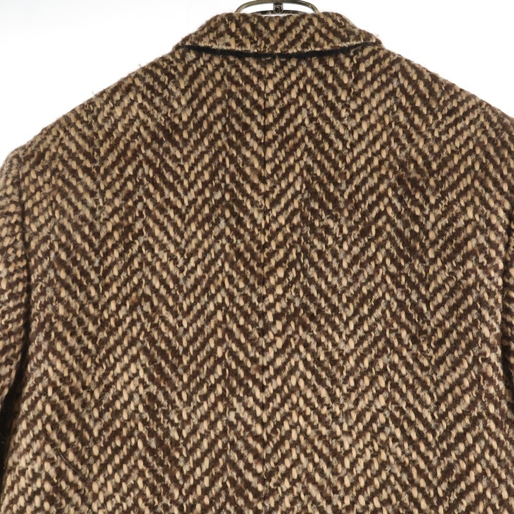 CELINE(セリーヌ) 21AW ダブルポケット ピークドラペル ヘリンボーン ロングコート ブラウン 2M654044P